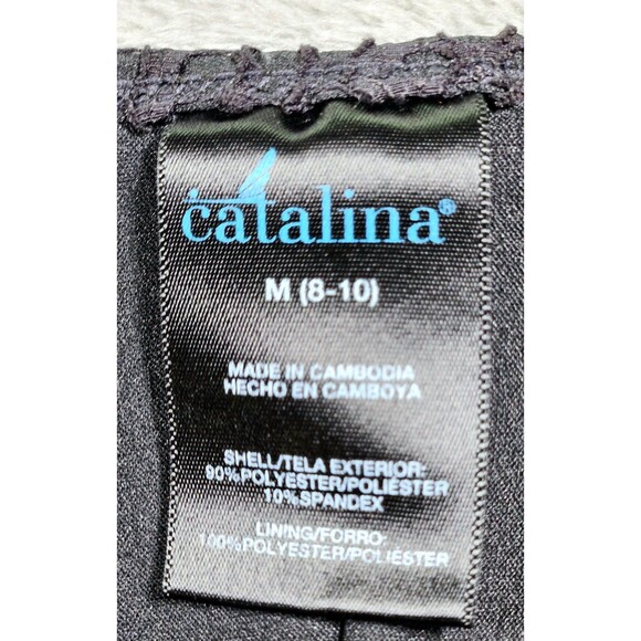 Catalina Womens Black One Piece Swimsuit with Adjustable Straps Sz M 8-10 - Picture 6 of 7